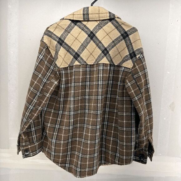 Streetwear Society Mens Small Flannel Blended Shirt Brown And Cream Check - Picture 3 of 4